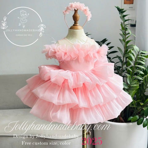Rose Baby Tutu Dress, Toddler Dress, Pink Sun Dress, Pink Pageant Dressandmade Baby Dress - 2nd birthday dress - Custom Size And Color You Love