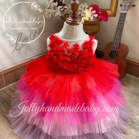 Baby Flower Dress | Tulle Dress For Baby Birthday | 1st Birthday Gift | Personalized Dress With Flowers