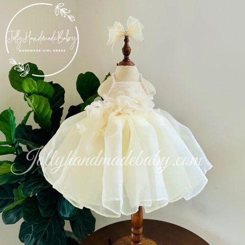 Ivory Girl Dress | Party Organza Dress | Baby Birthday Dress | Toddler Girl Dress | Princess Girl Dress | Organza Girl Dress | Occasion Dress