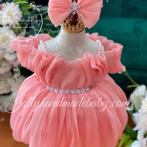 PINK Organza DRESS | Party Wear Outfit For Baby Girl | Personalized Baby Girl Clothes