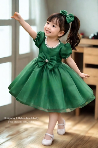Lime Green Baby Girl Tulle Dress Sleeveles Princess Dress Flower Girl Birthday Outfit Toddler Girl Dress Wedding Party Dress