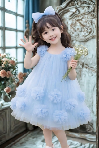 Summer Baby Girl Tulle Dress, Toddler Flower Girl Dress, Fluffy Tutu Dress, Baby Birthday Dress, Wedding Party Dress, Handmade Baby Dress