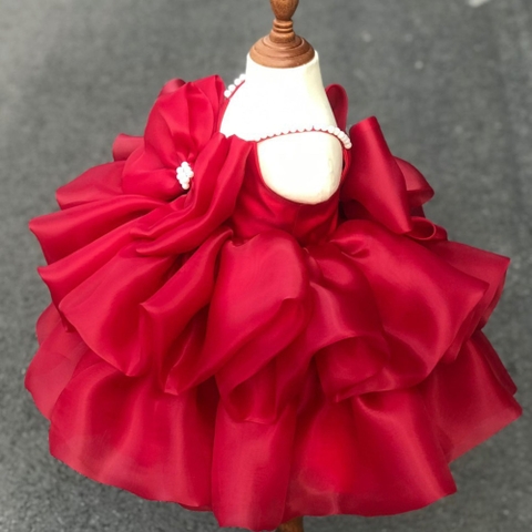Girls' Christmas Dress | Red Organza Dress | Celebrating This Christmas with Memories