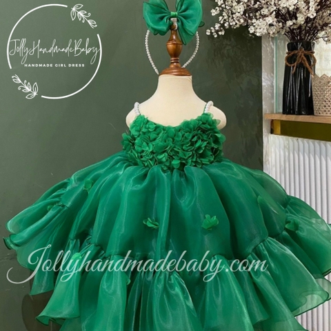 Blush Green Tulle Dress | Flower Girls Fluffy Tutu Dress | Baby Birthday Gift | Baby Girls Party Wear Dress with Bow