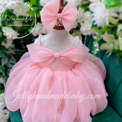 PINK ORGANZA DRESS | Pink Organza Baby Girl Dress | Personalized Infant Girl Pink Tulle Dress | Gift For Christmas