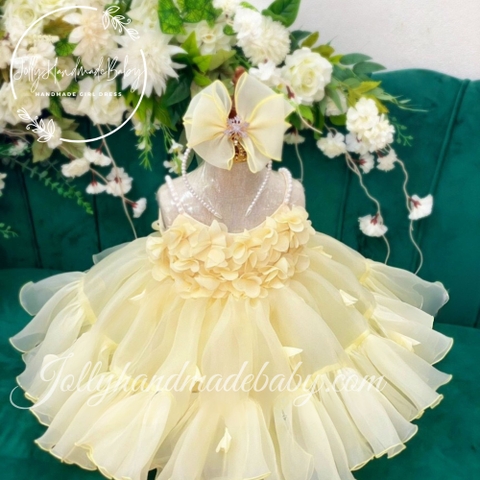 Ivory Tulle Dress | Flower Girls Fluffy Tutu Dress | Baby Birthday Gift | Baby Girls Party Wear Dress with Bow