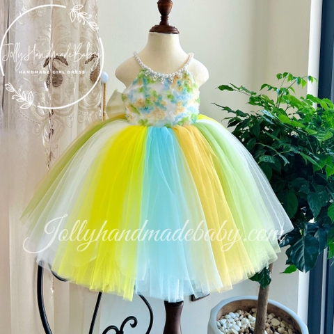 Avocado Tulle Dress | Tutu Tulle Dress For Baby Girl | Girl Party Wear Fluffy Dress | Custom Size Cute Toddler Girl Birthday Dress