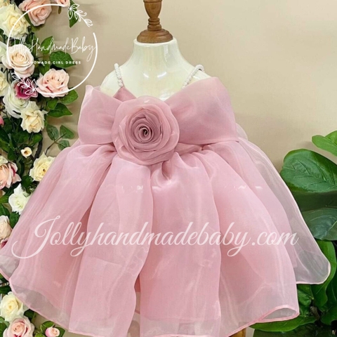 Girls Flower Fluffy Dress | Mauve Baby Organza Dress | Celebrating Your Girl’s Special Day