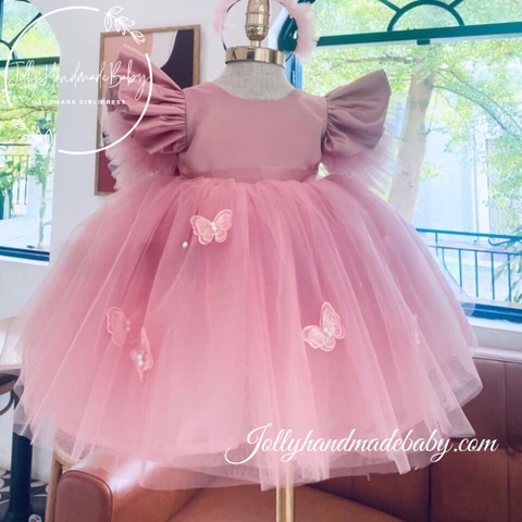 Dusty rose baby girl dress outlet