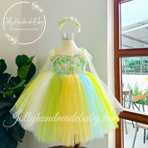 Avocado Tulle Dress | Tutu Dress For Baby Girl | Girl Party Wear Fluffy Dress | Custom Size Cute Toddler Girl Birthday Dress