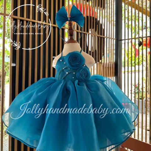 Blue Girl Dress | Party Organza Dress | Baby Birthday Dress | Toddler Girl Dress | Princess Girl Dress | Organza Girl Dress | Occasion Dress