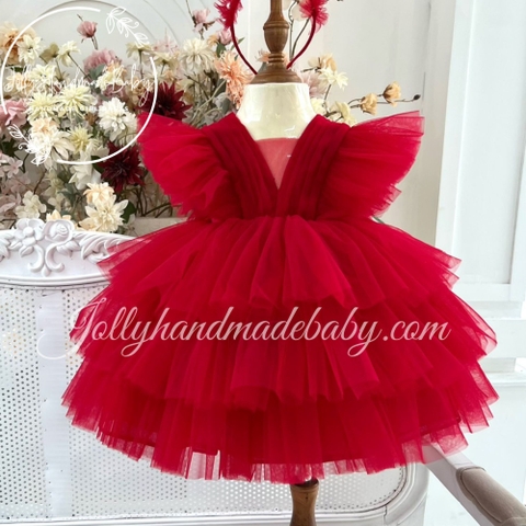 Girls Red Dress | Red dress for baby | Girls 1st birthday dress | Puffy tulle baby dress | Tutu dress for kids