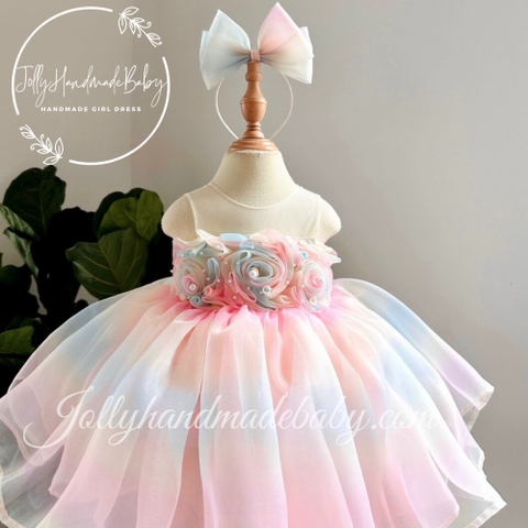 Pink Organza Dress For Baby Girl | Summer Baby Girl Dress | Custom Girl Dress | Handmade Girl Dress | 2nd Birthday Dress