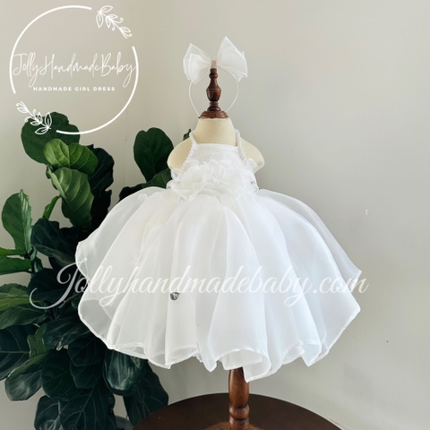 White Girl Dress | Party Organza Dress | Baby Birthday Dress | Toddler Girl Dress | Princess Girl Dress | Organza Girl Dress | Occasion Dress