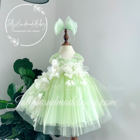 Blush Tulle Baby Girl Dress | Avocado Tulle Dress | Celebrate with Style on Every Occasion