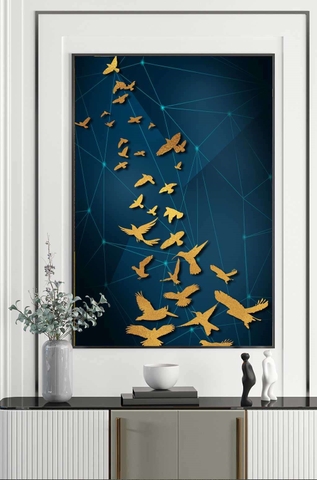 Tranh Đơn Treo Tường Tráng gương/Canvas Treo Hành Lang Đàn Chim - MELYHOME- 7