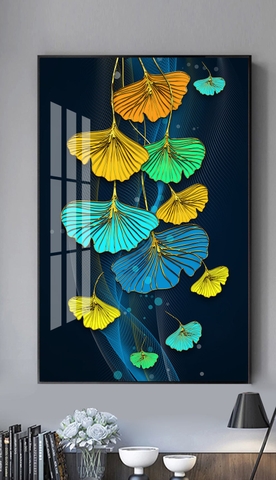 Tranh Đơn Treo Tường Tráng gương/Canvas Treo Hành Lang Lá Bạch Quả - MELYHOME- 3