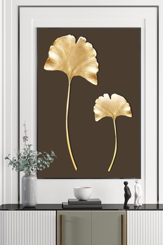 Tranh Đơn Treo Tường Tráng gương/Canvas Treo Hành Lang Lá Bạch Quả - MELYHOME- 4