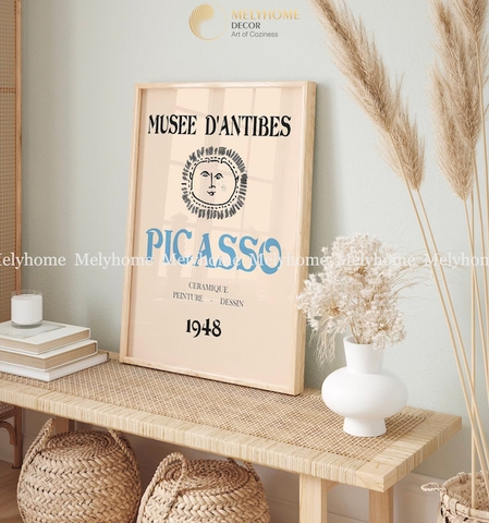 Tranh Đơn Dọc Treo Tường Tráng Gương / Canvas Cao Cấp Danh Hoạ Picasso Trừu tượng Nghệ thuật H238