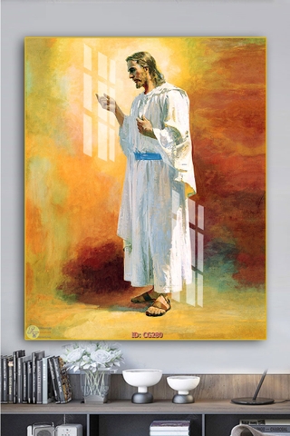 Tranh treo tường đơn dọc canvas Tráng gương thiên chúa giáo (tỷ lệ 2:3) -5