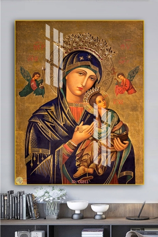 Tranh treo tường đơn dọc canvas Tráng gương thiên chúa giáo (tỷ lệ 2:3) -4