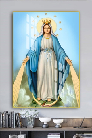 Tranh treo tường đơn dọc canvas Tráng gương thiên chúa giáo (tỷ lệ 2:3) -3