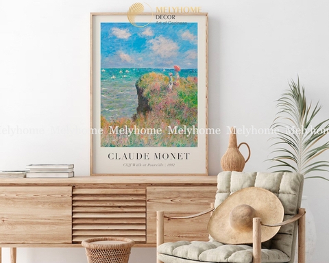 Tranh Đơn Dọc Treo Tường Tráng Gương / Canvas Cao Cấp Danh Hoạ Claude Monet Trừu tượng Nghệ thuật H237