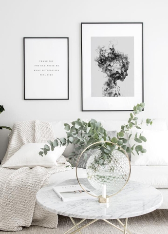 Set 2 Tranh Treo Tường Tráng gương/Canvas Cô gái Hư Vô Quote Động Lực - MELYHOME