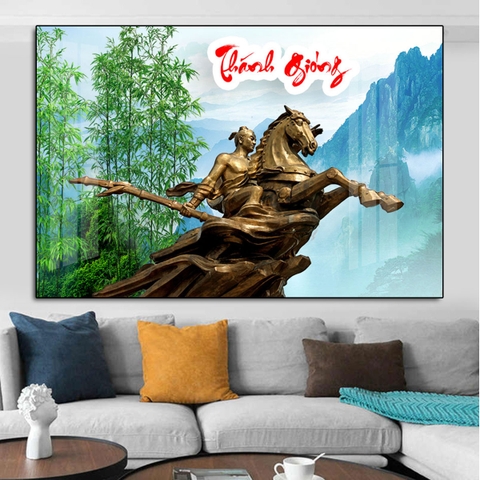Tranh treo tường đơn ngang Thánh Gióng Dân Gian - tỷ lệ 2:3-7