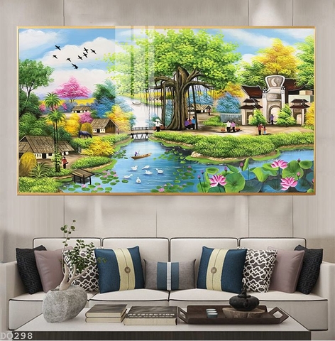 Tranh treo tường đơn ngang Đồng Quê Việt Nam- tỷ lệ 1:2 -3