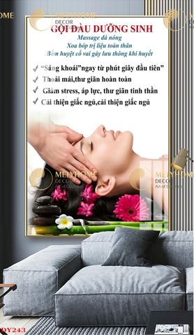 Tranh treo tường đơn dọc Canvas Tráng gương Gội Đầu Dưỡng Sinh (tỷ lệ 2:3) -7