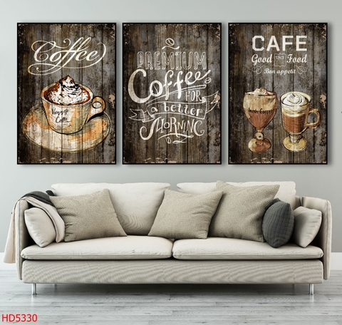 Bộ 3 tranh treo tường canvas Tráng gương cao cấp trang trí quán cafe-2