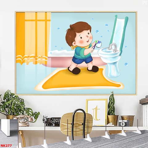 Tranh treo tường đơn Tráng gương Cao Cấp Phòng Khám Nha Khoa Nhi-Giáo dục Trẻ Em Chăm sóc Răng Miệng Dễ Thương  tỷ lệ 2:3 -26
