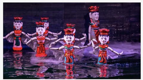 Tranh treo tường Việt Nam-  Múa rối nước (tỷ lệ 2:3) -1