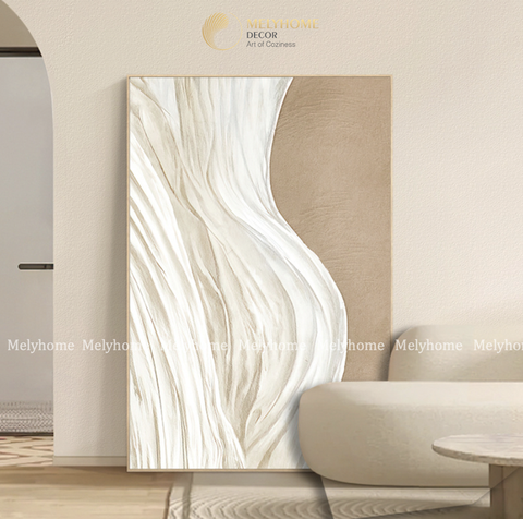 Tranh Đơn Dọc Treo Tường Tráng Gương / Canvas Cao Cấp Trừu Tượng Phong Cách Sơn Dầu Tối Giản TTDN237- MELYHOME