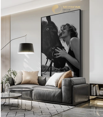 Tranh Đơn Dọc Treo Tường Tráng Gương / Canvas Cao Cấp Cô Gái Bí Ẩn Nghệ thuật TTD2314- MELYHOME