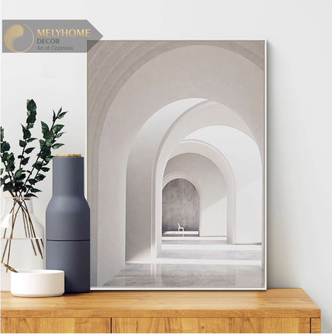 Tranh Đơn Dọc Treo Tường Tráng Gương / Canvas Cao Cấp Trừu Tượng 3D Nghệ thuật Đen Trắng Tối Giản TTDN2316- MELYHOME