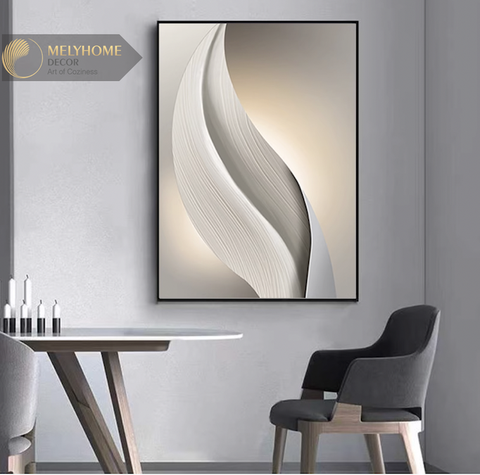 Tranh Đơn Dọc Treo Tường Tráng Gương / Canvas Cao Cấp Trừu Tượng 3D Nghệ thuật Đen Trắng Tối Giản  TTDN2315- MELYHOME