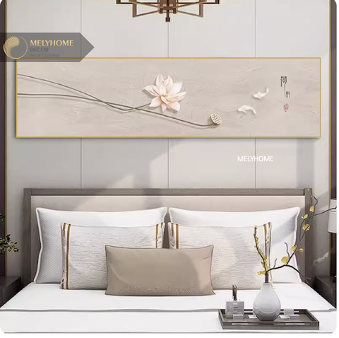 Tranh treo tường đơn ngang Tráng gương / Canvas - Hoa Sen Tao Nhã Hiện Đại- HS137