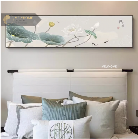 Tranh treo tường đơn ngang Tráng gương / Canvas - Hoa Sen Tao Nhã Hiện Đại- HS135