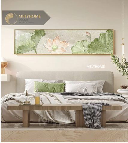 Tranh treo tường đơn ngang Tráng gương / Canvas - Hoa Sen Tao Nhã Hiện Đại- HS133