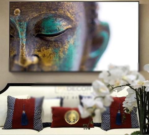 Tranh treo tường đơn dọc canvas Tráng gương phật giáo (tỷ lệ 2:3) -1