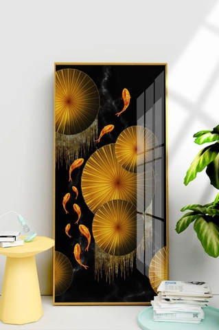 Tranh Đơn Dọc Treo Tường Tráng gương/Canvas Treo Hành Lang Phòng Khách Cá Bơi Lội - MELYHOME- 1