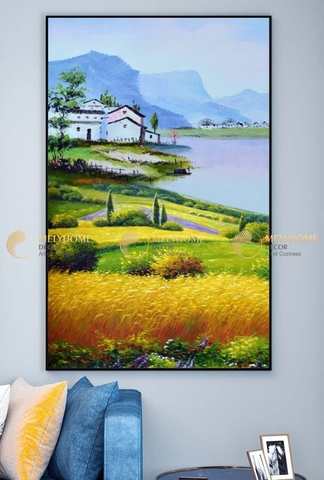 Tranh treo tường đơn dọc canvas Tráng gương núi rừng phong cảnh (tỷ lệ 2:3) -3