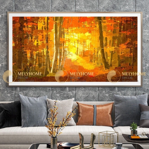 Tranh treo tường đơn dọc canvas Tráng gương núi rừng phong cảnh (tỷ lệ 2:3) -2