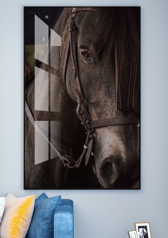 Tranh đơn treo tường Tráng gương cao cấp Ngựa huyền bí hiện đại- tỷ lệ 2:3 -65