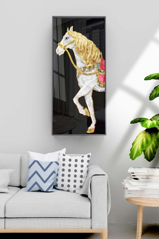 Tranh Đơn Dọc Treo Tường Tráng gương Ngựa nghệ thuật hiện đại- tỷ lệ 1:2 -50