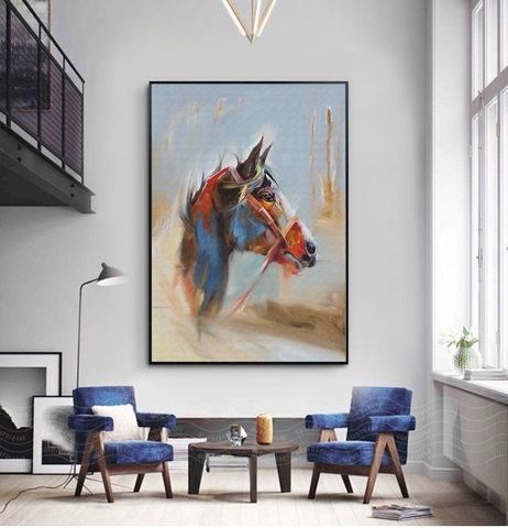 Tranh đơn treo tường Tráng gương cao cấp Ngựa vằn hiện đại nghệ thuật - tỷ lệ 2:3 -82