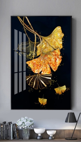 Tranh Đơn Treo Tường Tráng gương/Canvas Treo Hành Lang Lá Bạch Quả - MELYHOME- 6