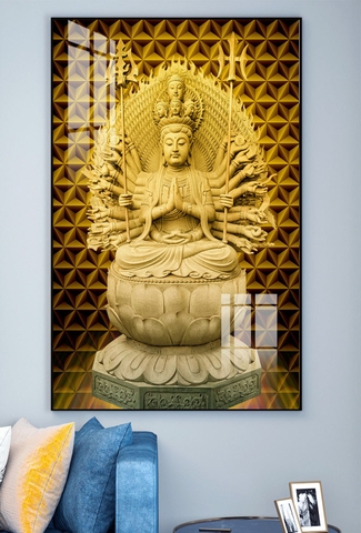 Tranh treo tường đơn dọc canvas Tráng gương phật giáo (tỷ lệ 2:3) -2